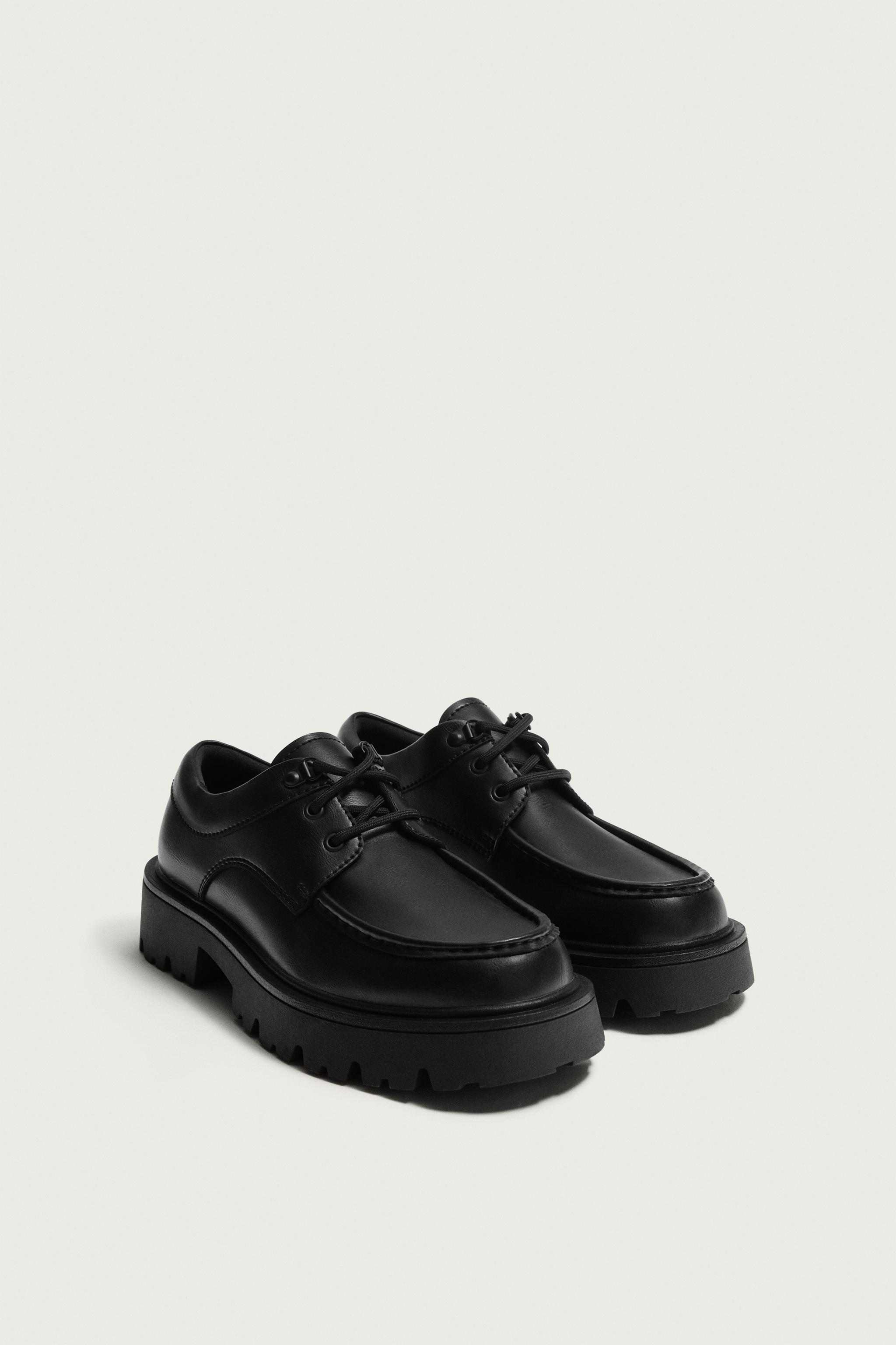 CHUNKY MOC TOE SHOES — Black