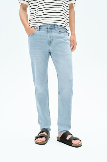 Zara SLIM FIT 修身牛仔褲 - 天藍色