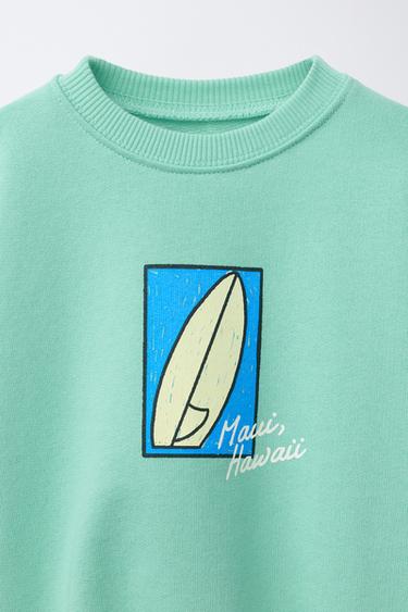 SWEAT IMPRIMÉ SURF - vert délavé de Zara - Image 2