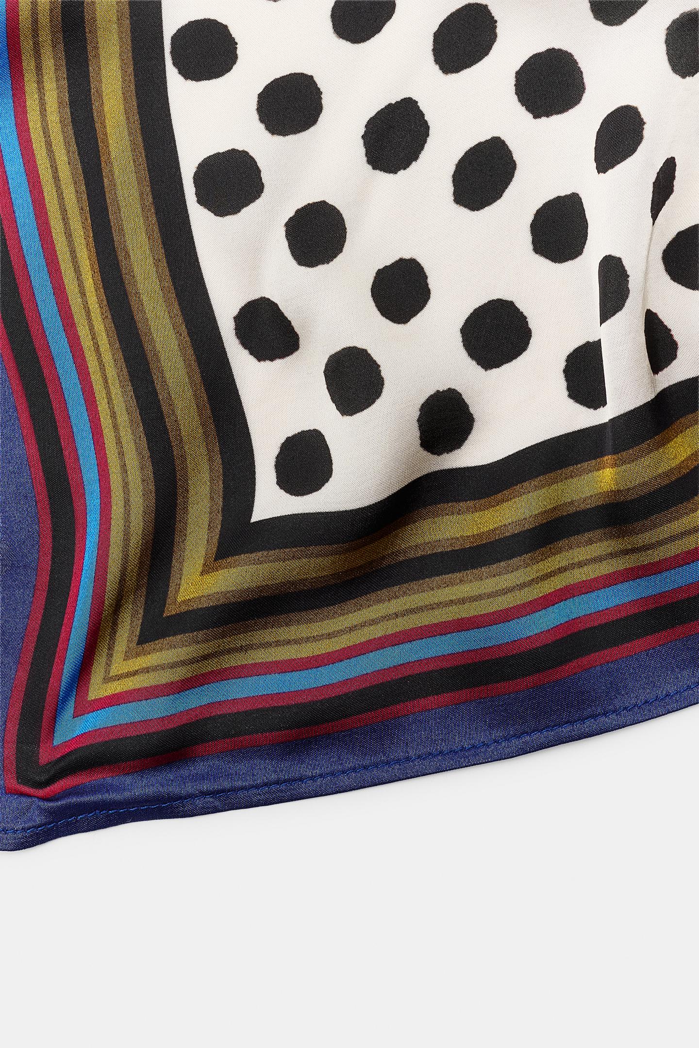 Женский шарф Zara 100% Viscose Polka Dot Printed, цвет: Экрю — фото 3