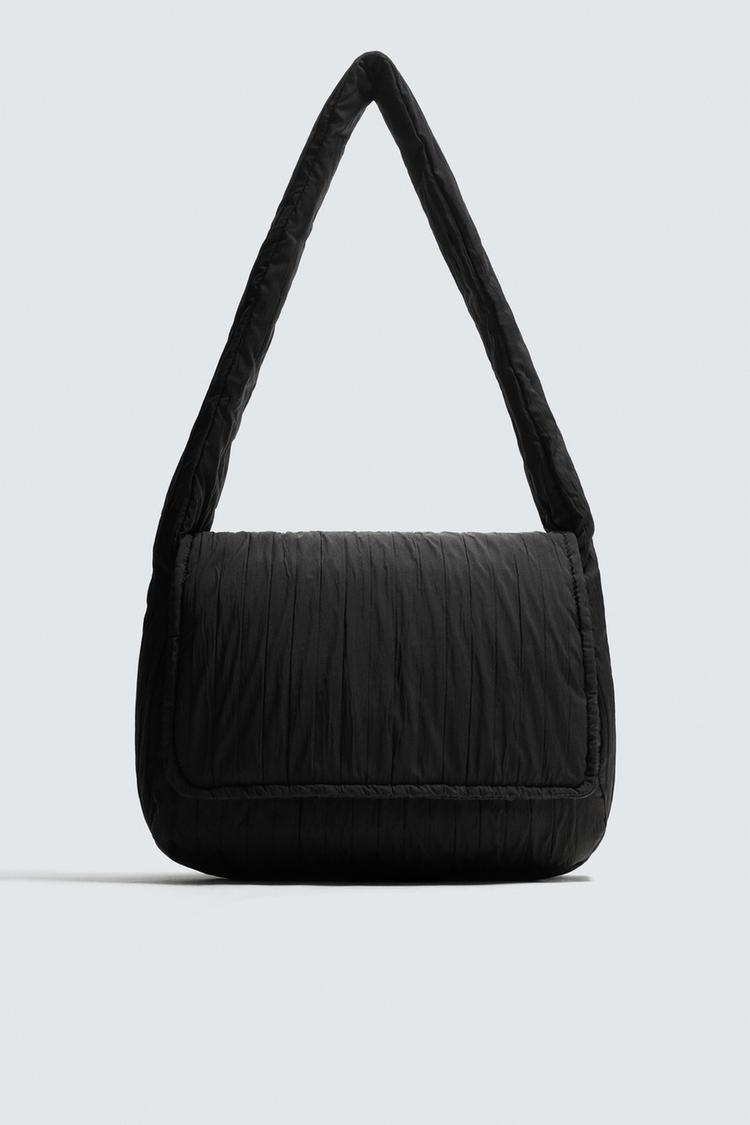 ZARA QUILTED NYLON SHOULDER BAG