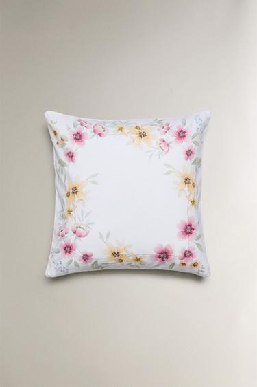 FLORAL PRINT CUSHION COVER - Oyster-white by Zara - Image 3