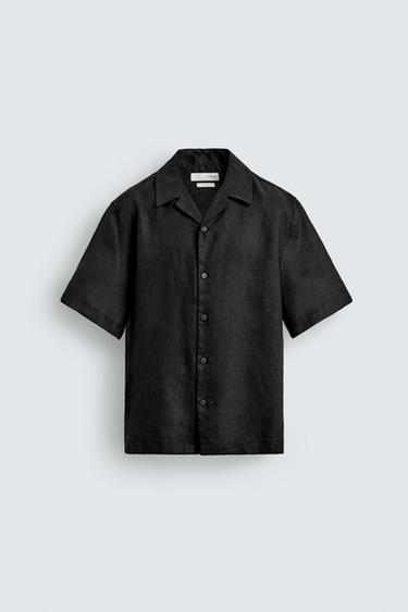 CAMISA RELAXED FIT LINO - Negro de Zara