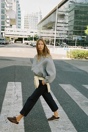 SOFT OVERSIZE BOMBER JACKET - Grey by Zara