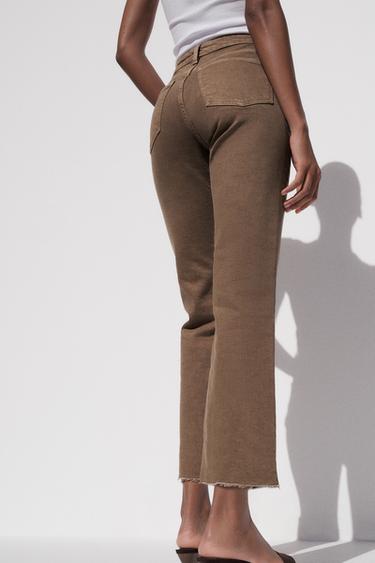 JEAN TRF COURT ÉVASÉ TAILLE HAUTE - Marron / Taupe de Zara - Image 3