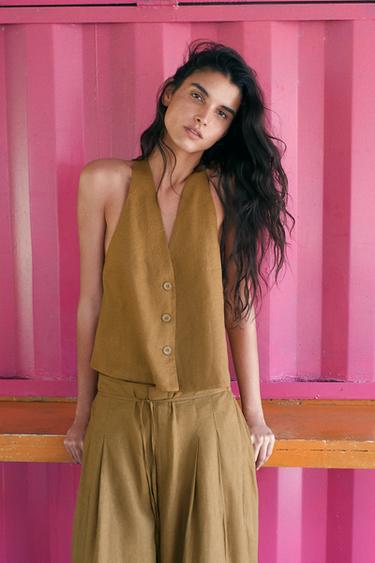 BUTTONED WAISTCOAT - Ochre by Zara