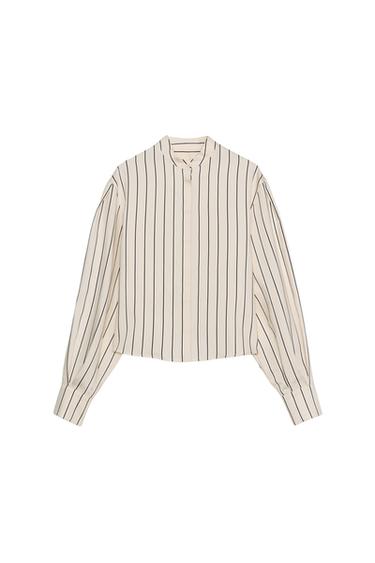 ZW COLLECTION STRIPED SHIRT WITH VOLUME SLEEVES