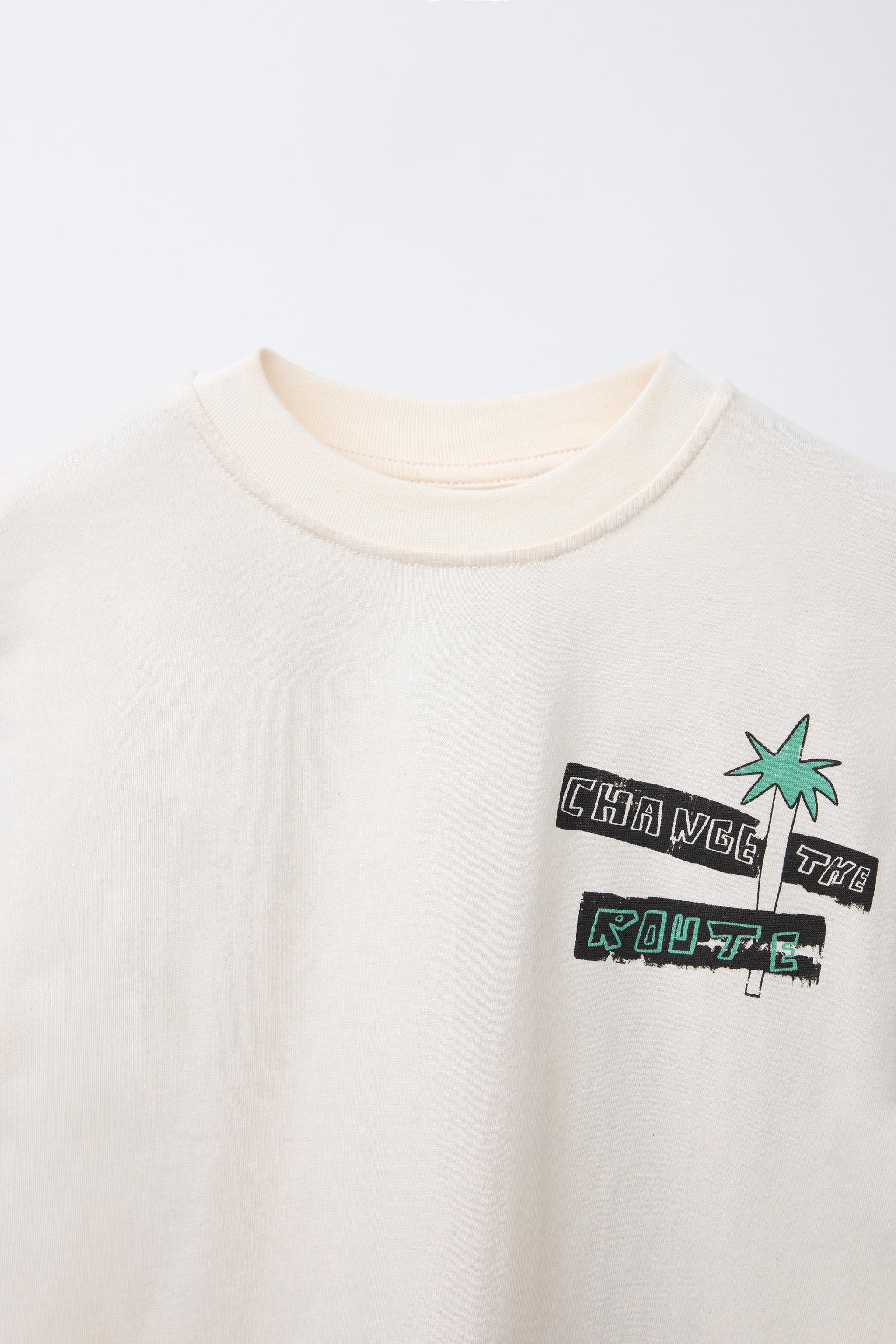 PALM TREE SURF PRINT T-SHIRT - Ecru | ZARA United States