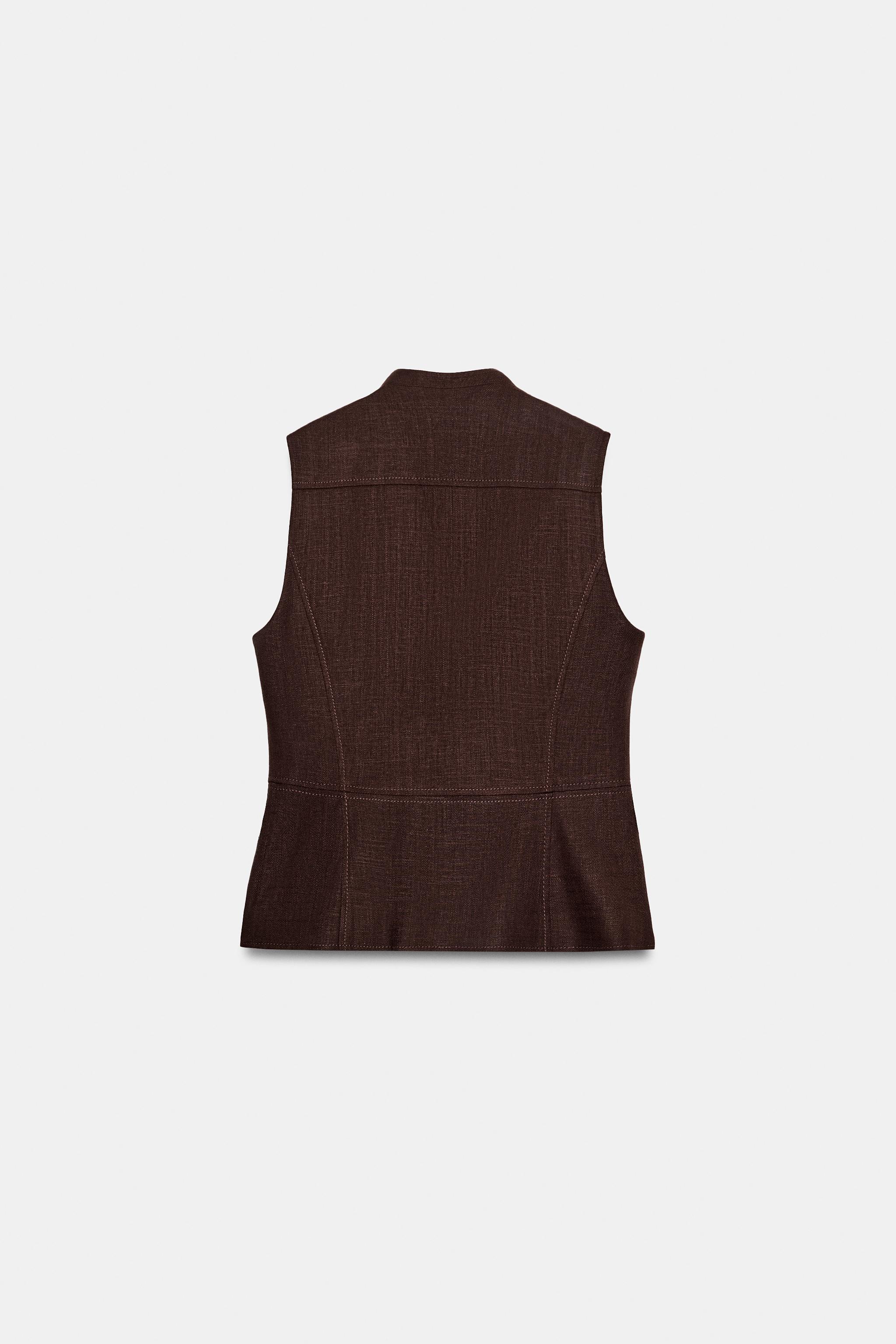 Женские жилеты Zara FROG FASTENING VEST — фото 7