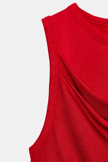 DRAPED SLEEVELESS TOP - Red by Zara - Image 6