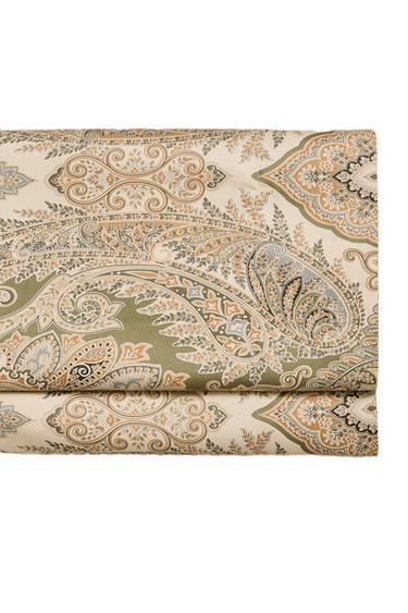 PAISLEY COTTON SATEEN FLAT SHEET (300 THREAD COUNT) - Green by Zara