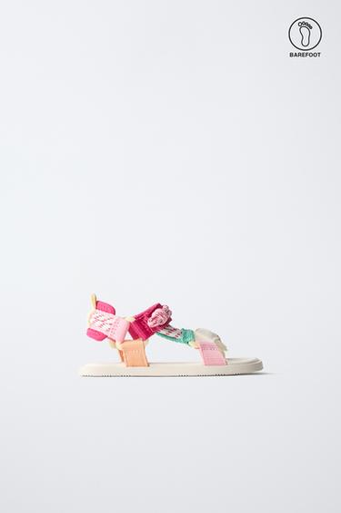 Zara 多色赤足科技涼鞋 - 粉紅色