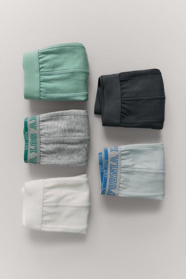 AGES 6-14 / 5-PACK OF TEXT BOXERS - Multicoloured by Zara