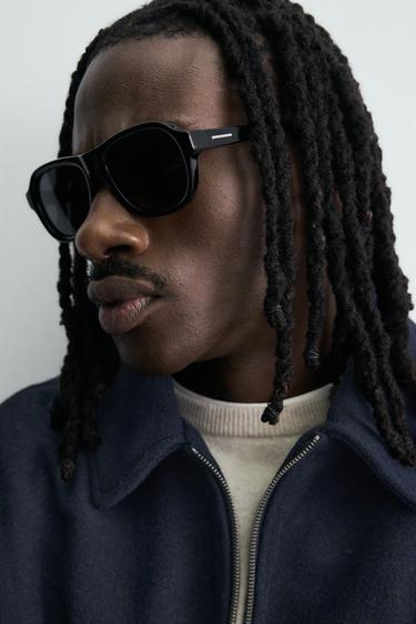 CROPPED FIT PADDED CLOTH JACKET - Navy blue by Zara - Image 5