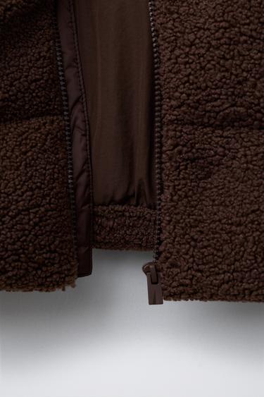 MANTEAU EFFET MOUTON BIMATIÈRE - Chocolat de Zara - Image 7