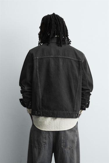 BASIC DENIM JACKET - Charcoal by Zara - Image 2