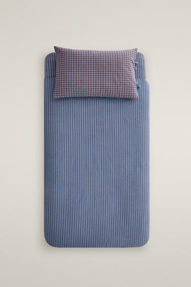 KIDS' REVERSIBLE COTTON FLANNEL DUVET COVER - Bluish by Zara