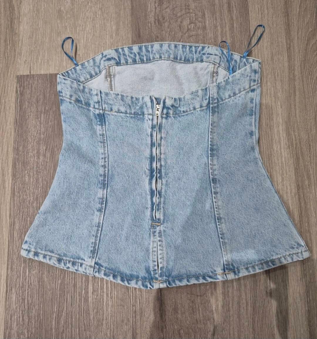 Z1975 DENIM BANDEAU TOP - Image 2
