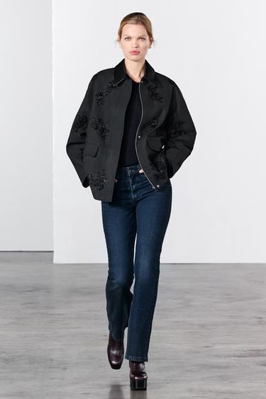 CHAQUETA BORDADOS ZW COLLECTION - Negro de Zara - Imagen 0