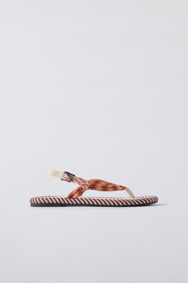 SANDALS WITH CORDS - Orange by Zara