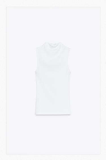 Zara COTTON MODAL TOP - White