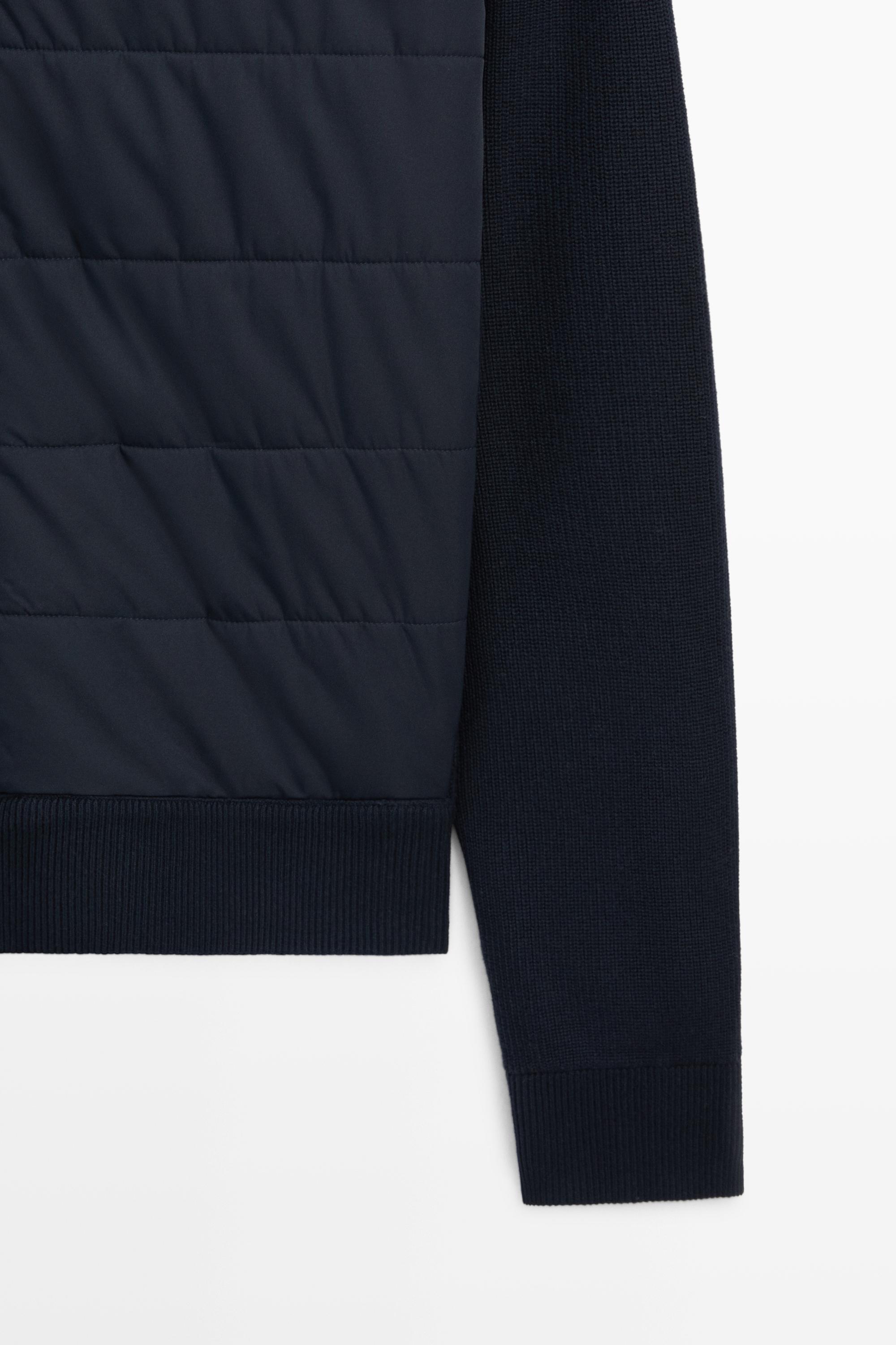 Cardigan à col montant en tissu combiné