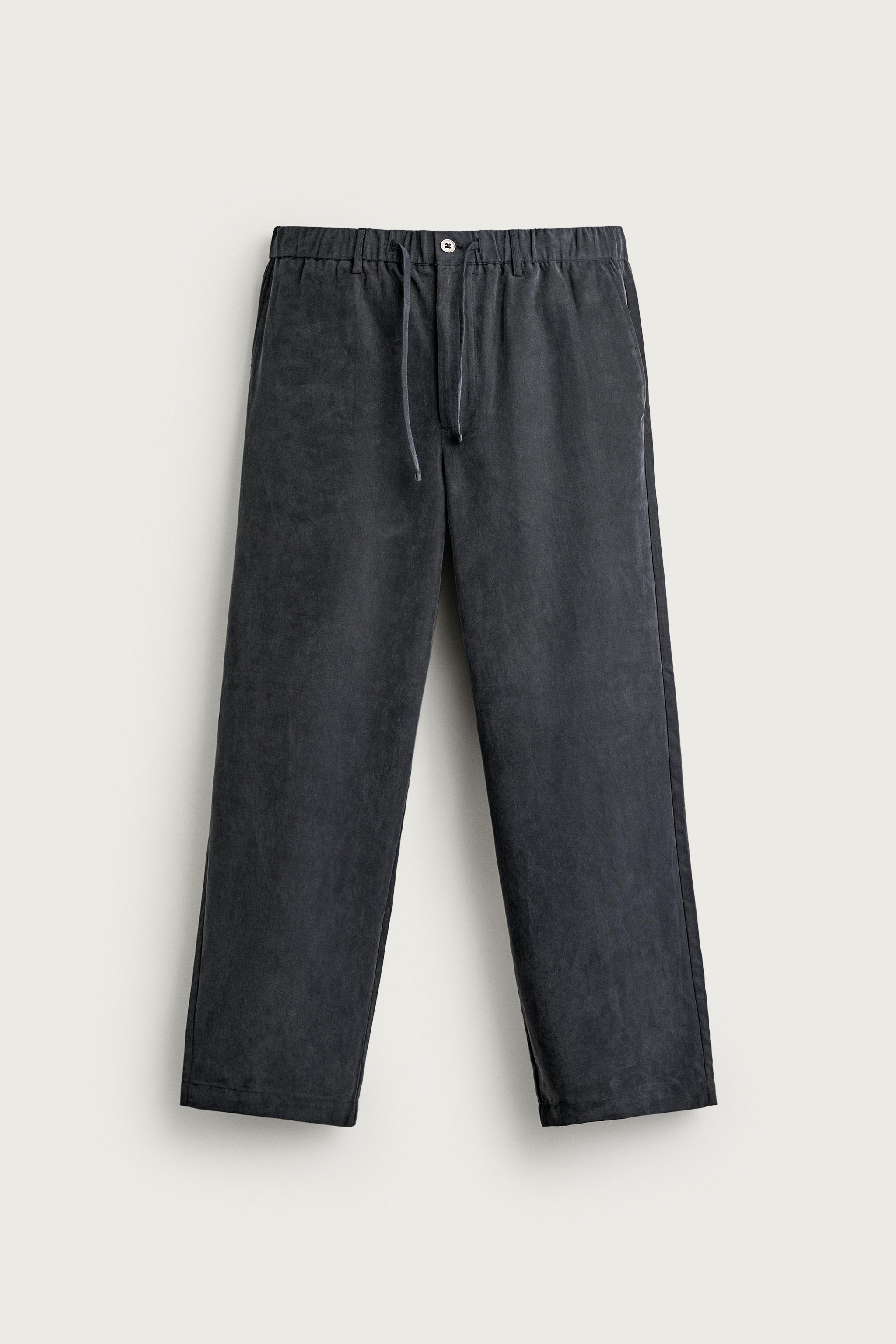 RELAXED FIT FLOWY PANTS — Indigo