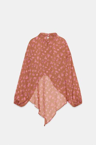 PRINTED SHIRT WITH BOW - Multicoloured by Zara - Image 7