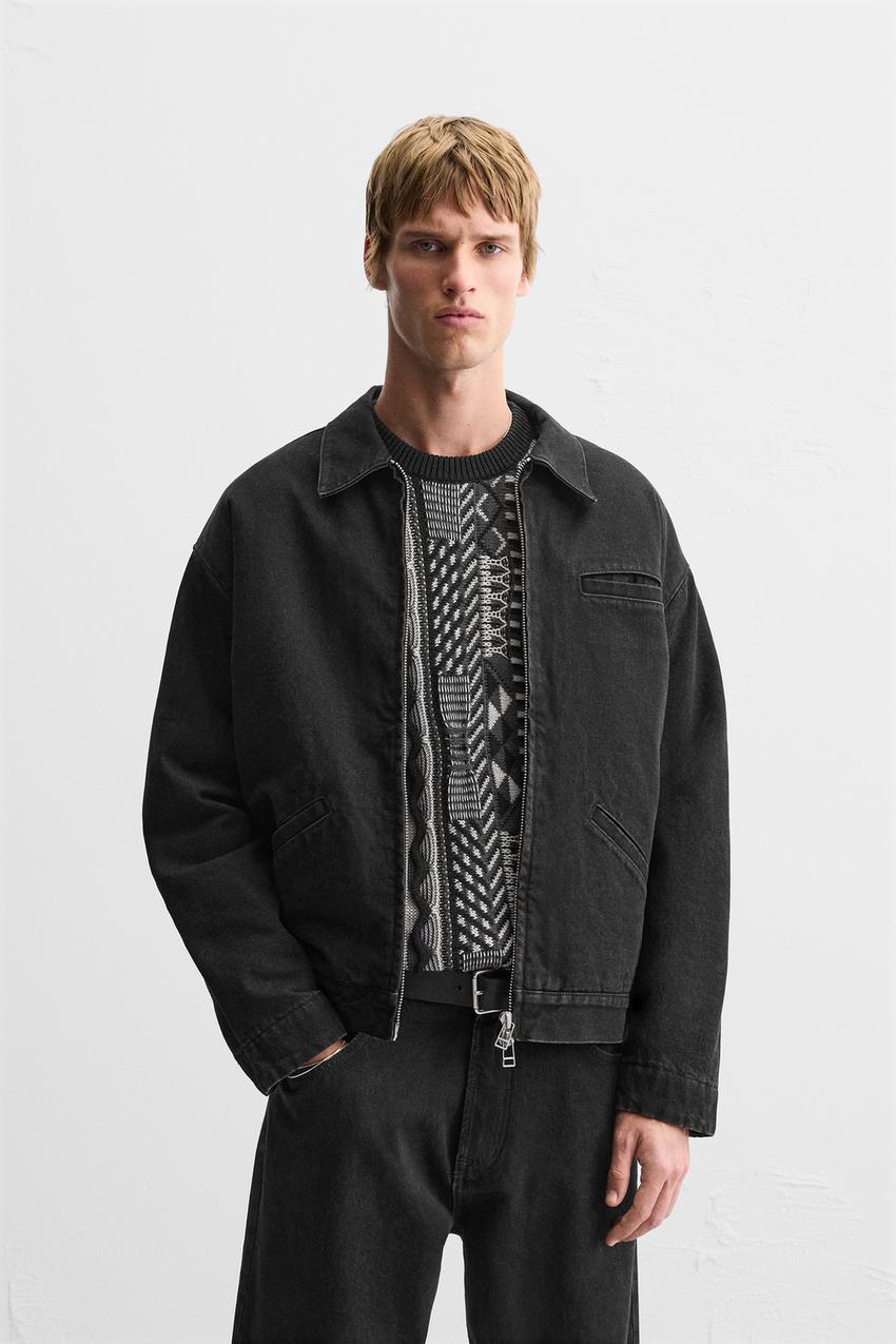 コンビネーションデニムジャケット - ブラック | ZARA Japan / 日本
