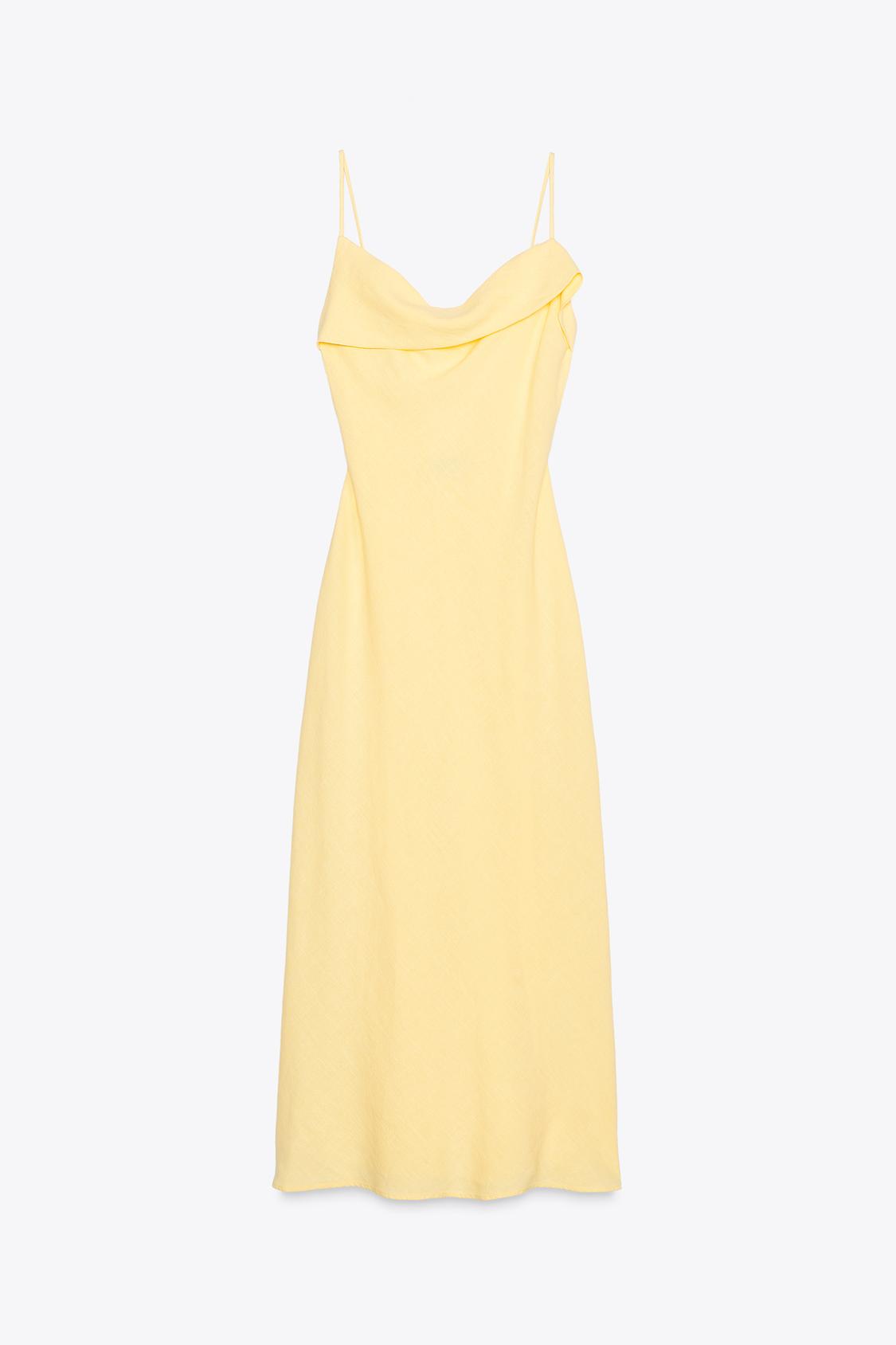 RAMIE MIDI CAMISOLE DRESS - Yellow by Zara - Image 4