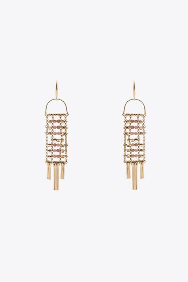Zara METAL BEAD EARRINGS - Golden