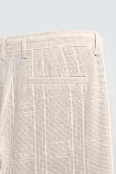 PANTALON RAYURES REGULAR FIT - Blanc cassé de Zara - Image 8