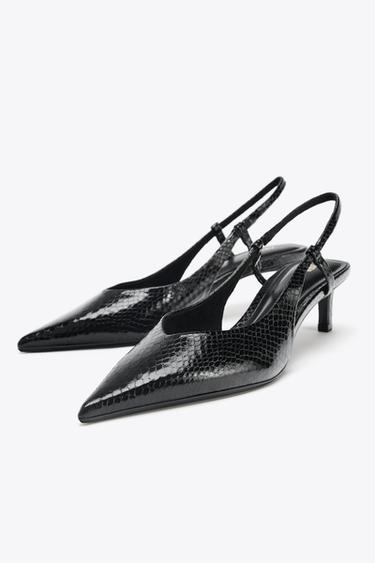 TEXTURED SLINGBACK SHOES - Black by Zara - Image 2