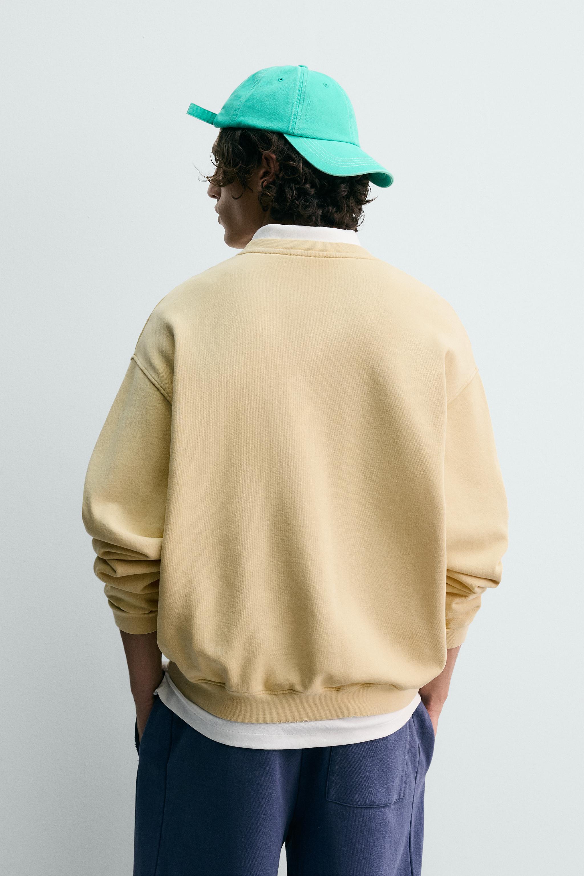 WASHED TEXT PRINT SWEATSHIRT