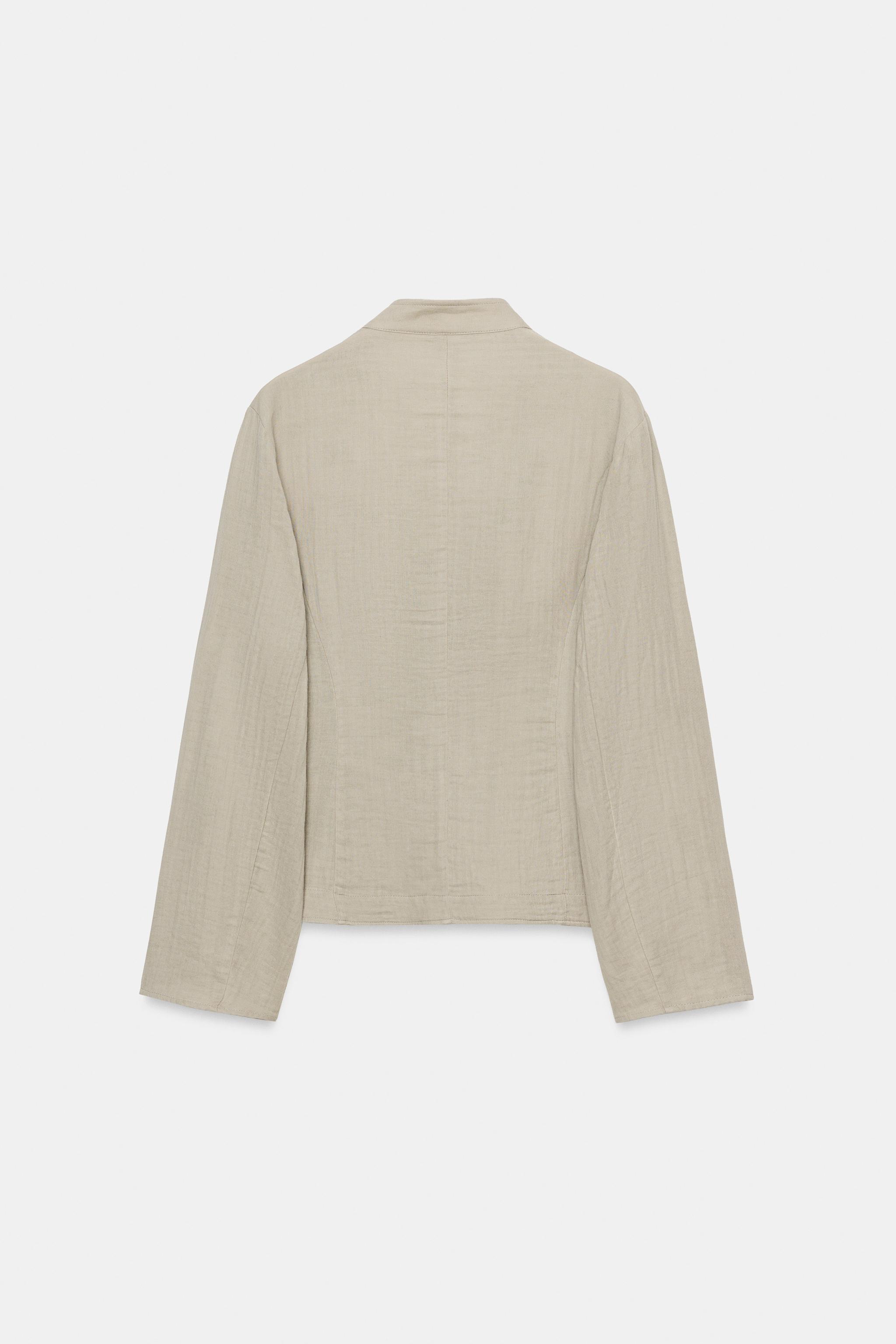 Zara Düğmeli Rustik Blazer görsel 5