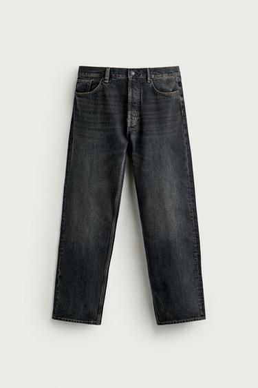 STRAIGHT-LEG JEANS - Navy blue by Zara