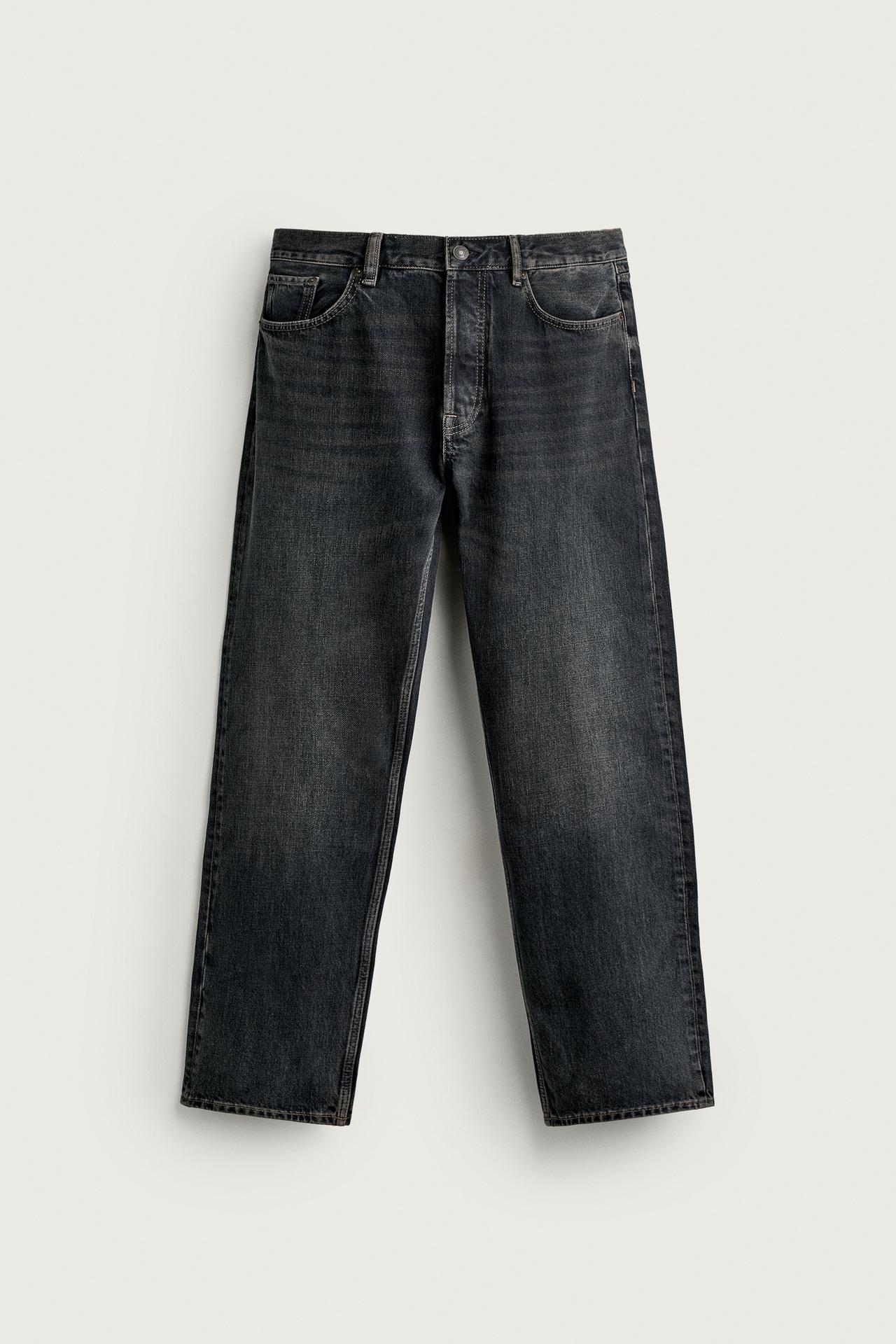 STRAIGHT-FIT JEANS — Navy blue