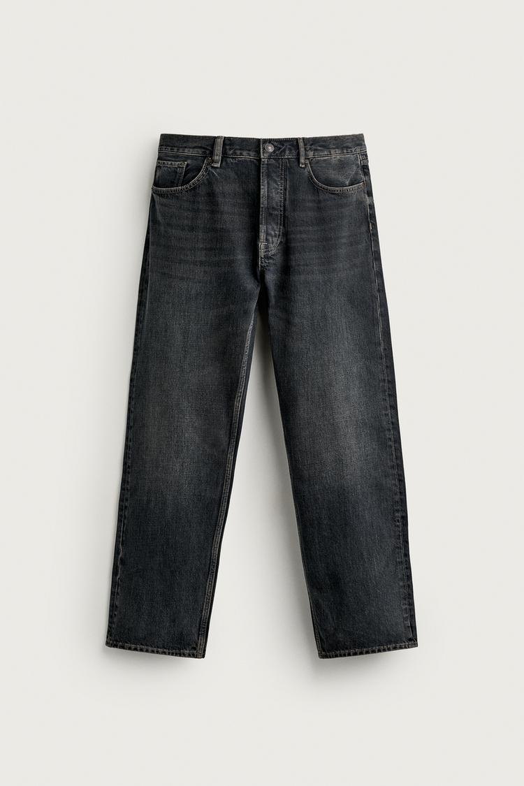 STRAIGHT-FIT JEANS — Navy blue