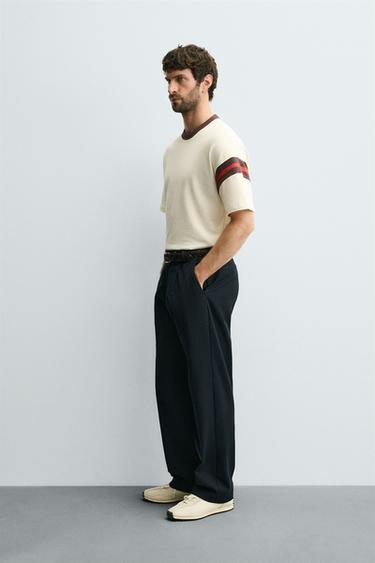 T-SHIRT RIB À BANDES - Écru de Zara - Image 3