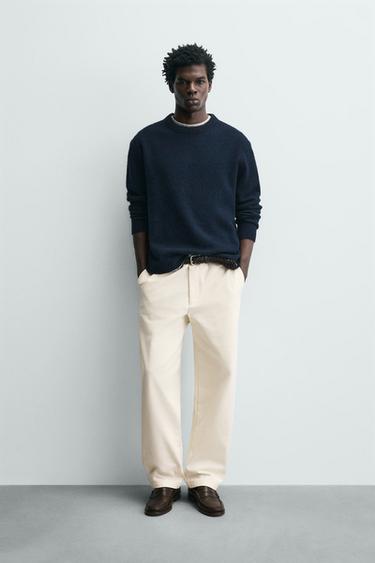 ТЕКСТУРОВАНІ ШТАНИ STRAIGHT FIT - Сіровато-бежевий колір Zara