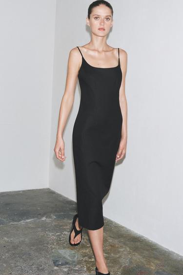 ZW COLLECTION FITTED MIDI DRESS - Black by Zara
