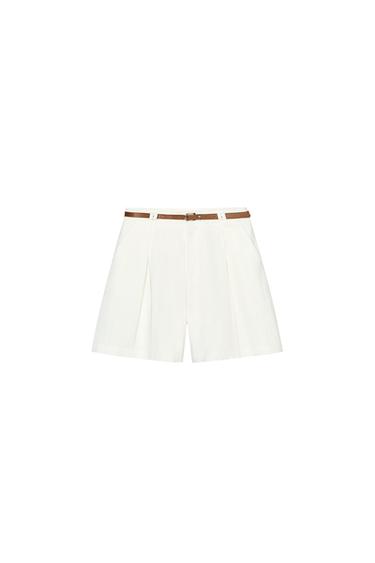 BELTED BERMUDA SHORTS WITH DARTS