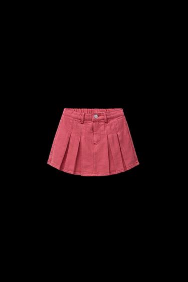 FALDA BERMUDA SARGA TABLAS - Rojo de Zara - Imagen 0