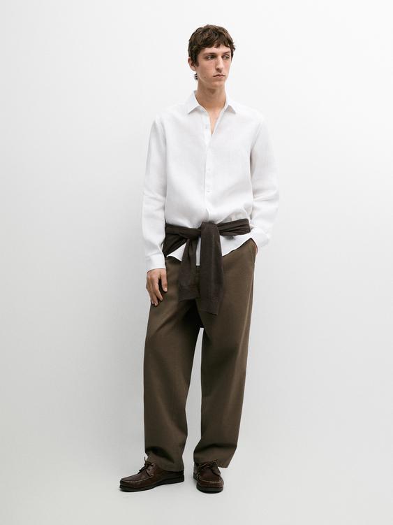 Extra fine regular fit linen shirt from Zara - $130