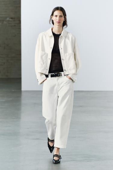 EMBROIDERED PATCH POCKET OVERSHIRT ZW COLLECTION - Ecru by Zara - Image 0