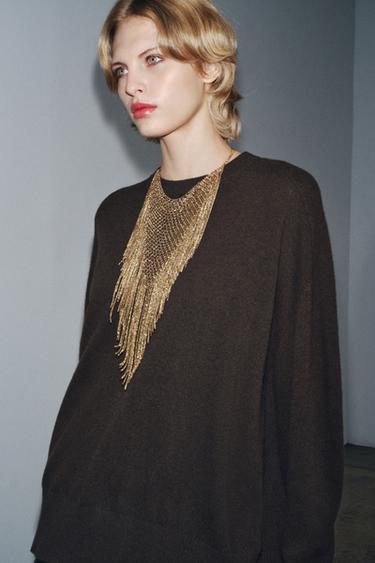 100% WOOL OVERSIZE SWEATER - Brown by Zara - Image 2