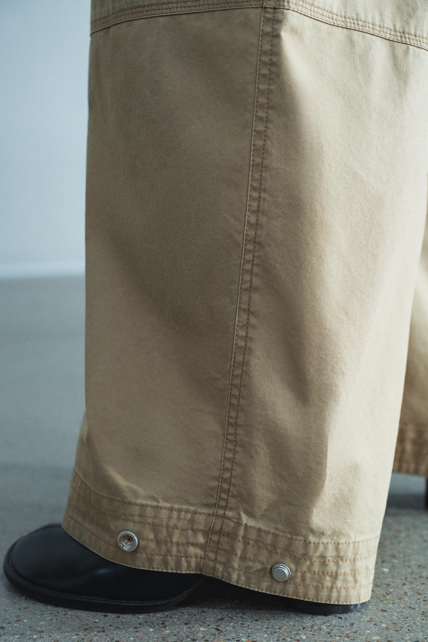 Женские брюки Zara ZW Collection Cargo, цвет: Коричневый / Серо-коричневый — фото 3