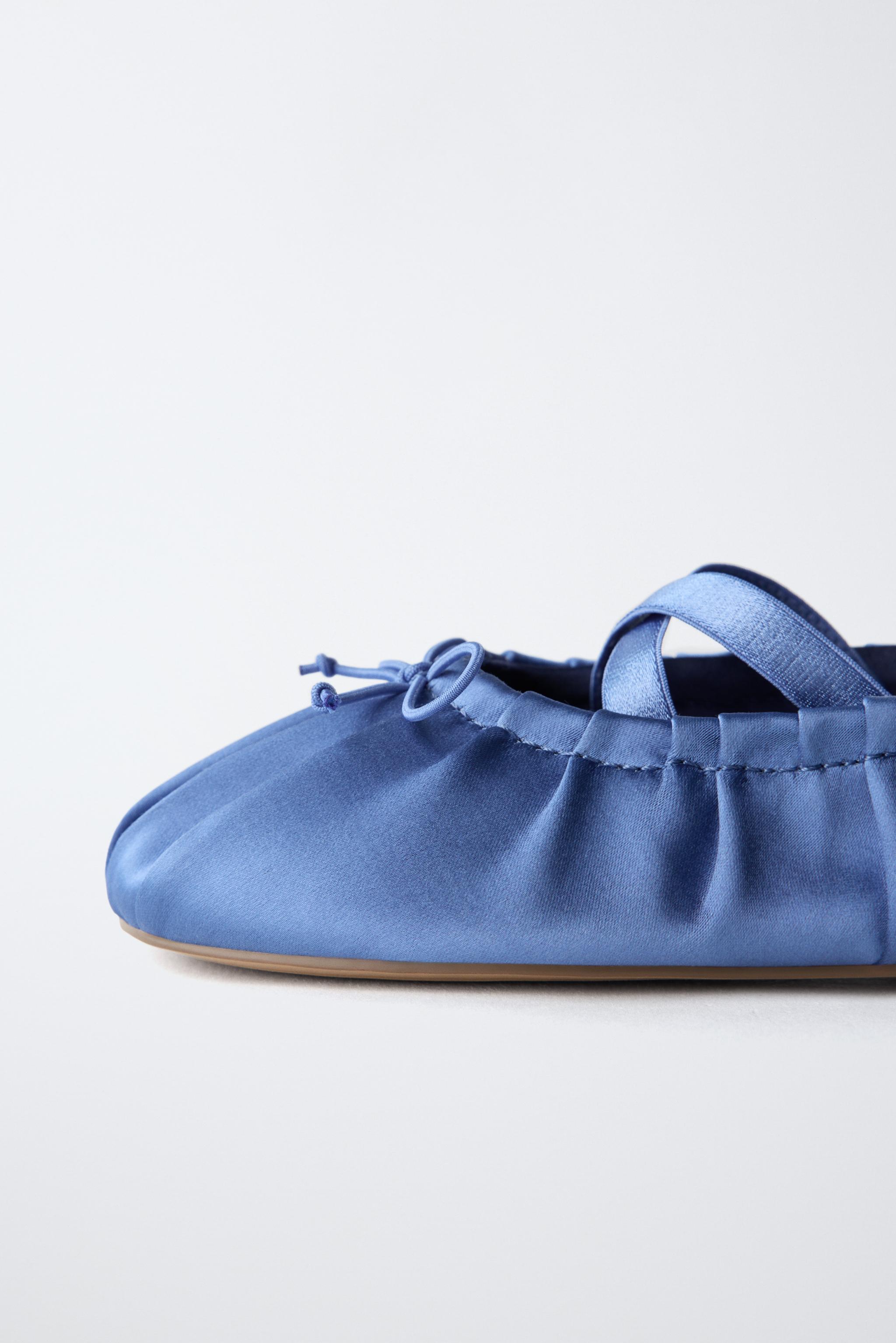 Обувь Zara SATIN-EFFECT BALLET FLATS — фото 7