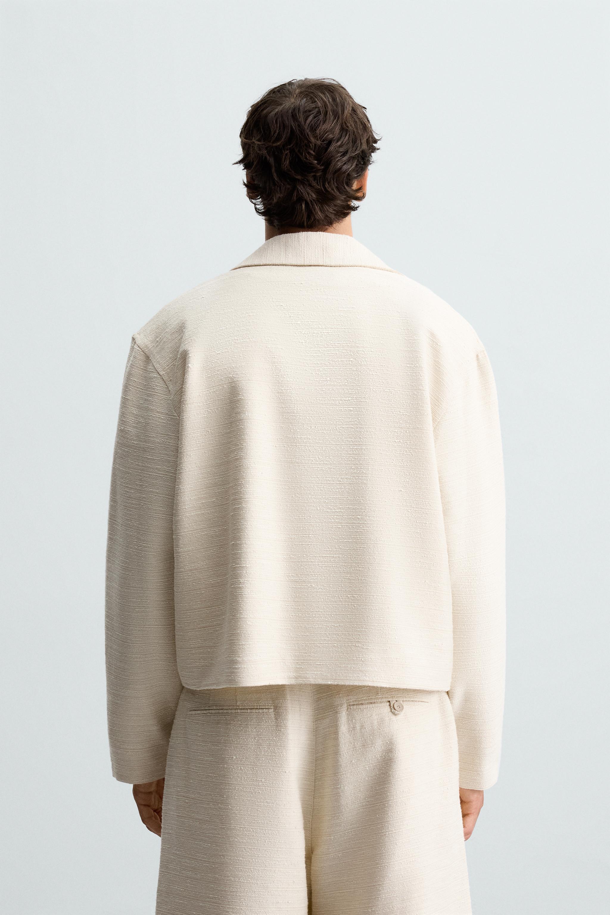 テクスチャー素材シャツジャケット - ベージュ | ZARA Japan / 日本