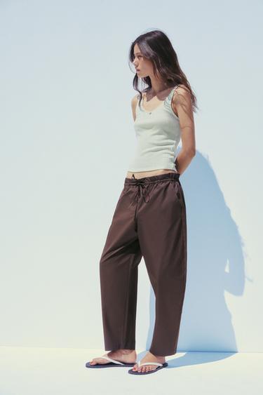 BARREL TROUSERS - Dark brown by Zara - Image 3